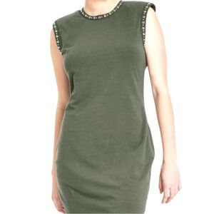 Bar III Sleeveless Dress Palmetto (Olive Green) Size 2X Grommet details NWT